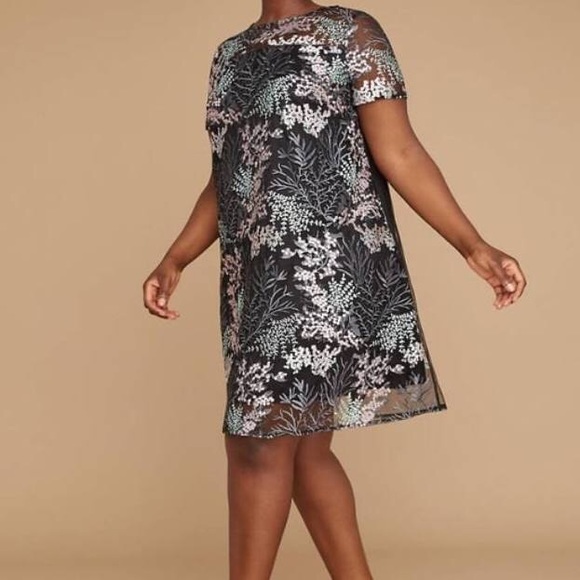 Lane Bryant Dresses & Skirts - Lane Bryant embroidered mesh swing dress